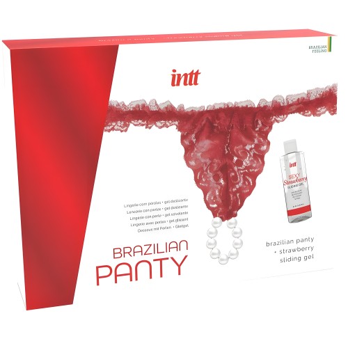 INTT Releases - Brazilian Panty Red with Pearls and Lubricant 50 ml