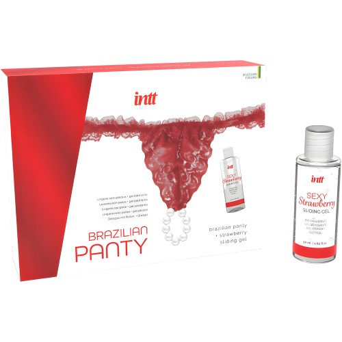 INTT Releases - Brazilian Panty Red with Pearls and Lubricant 50 ml
