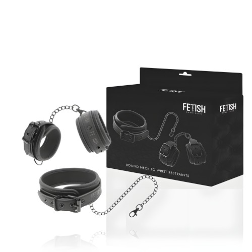 Fetish Submissive - Collar Y Esposas Cuero Vegano Con Forro De Neopreno