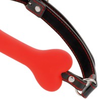 Darkness Bone Shaped Silicone Gag Red