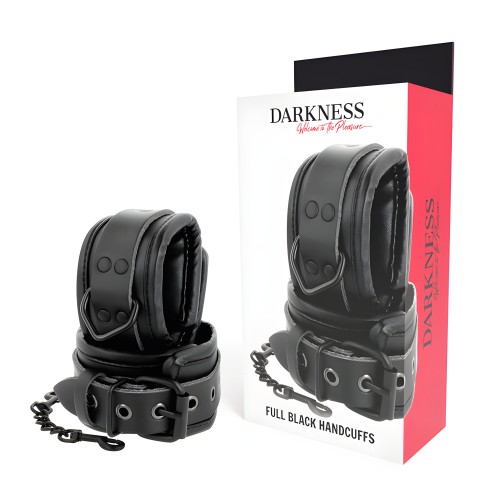 Darkness - Adjustable Leather Handcuffs - Black