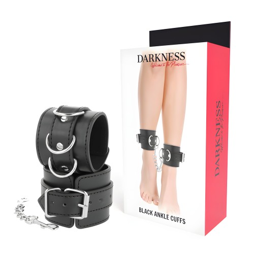 Darkness Adjustable Leather Ankle Cuffs