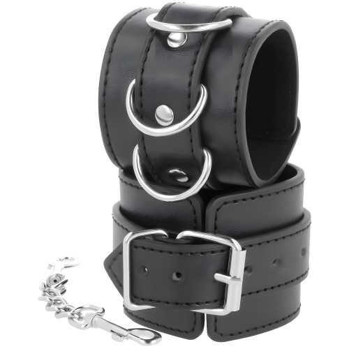 Darkness Adjustable Leather Ankle Cuffs