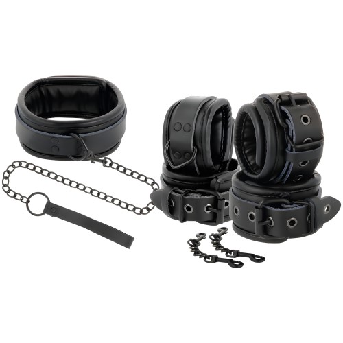 Darkness Leather Collar and Cuffs Set