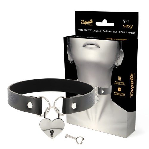 Coquette Chic Desire - Vegan Leather Heart Collar
