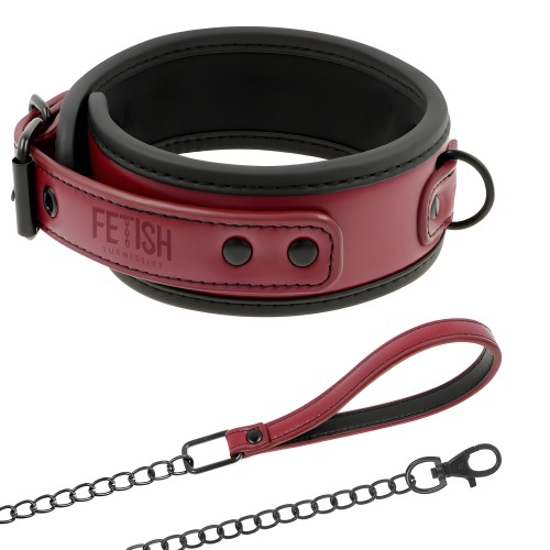 Neoprene Lined Collar with Chain | Fetish Submissive