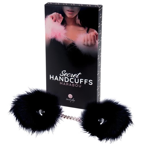 Secret Play Black Feather Handcuffs - Beginner Friendly
