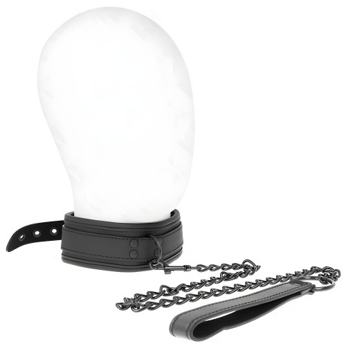 Adjustable Neoprene Bondage Collar with Leash