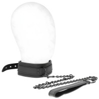 Adjustable Neoprene Bondage Collar with Leash