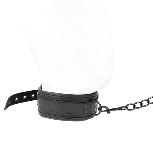 Adjustable Neoprene Bondage Collar with Leash
