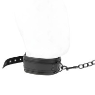 Adjustable Neoprene Bondage Collar with Leash