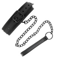 Adjustable Neoprene Bondage Collar with Leash
