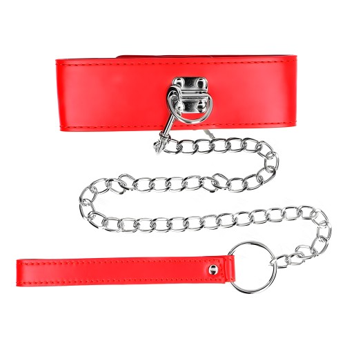 Kink Adjustable Red Collar with Leash