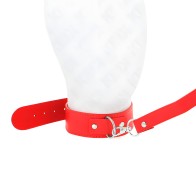 Kink - Collar Con Correa 116 Cm Fino Rojo Ajustable 32-50 Cm X 8 Cm