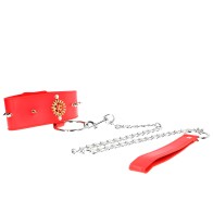 Kink Adjustable Collar with Leash 65 cm Diamond Neck Red