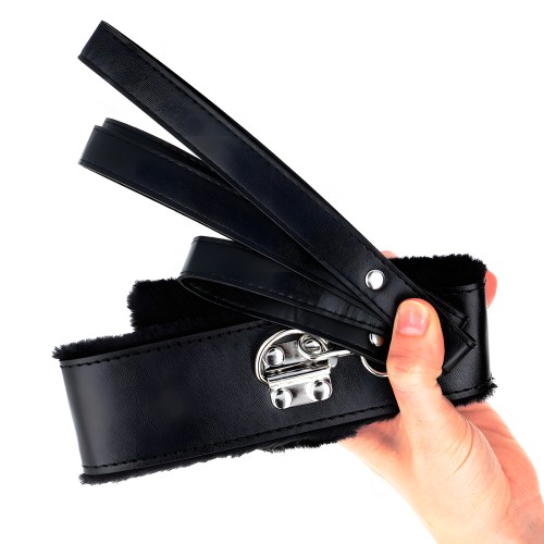 Kink - Collar Con Correa 116 Cm Con Tachuelas Plateadas Modelo 4 Negro Ajustable