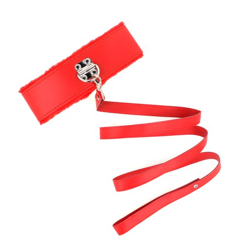 Kink - Collar Con Correa 116 Cm Con Tachuelas Plateadas Modelo 4 Rojo Ajust