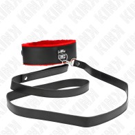 Kink - Collar Con Correa 116 Cm De Piel Rojo Ajustable 40-48 Cm X 6 Cm