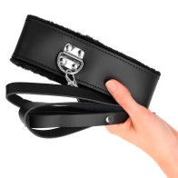 Kink Collar De Piel Negro Ajustable Con Correa 116cm