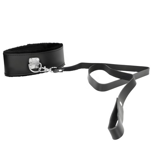 Kink Adjustable Leather Collar with Leash 116cm