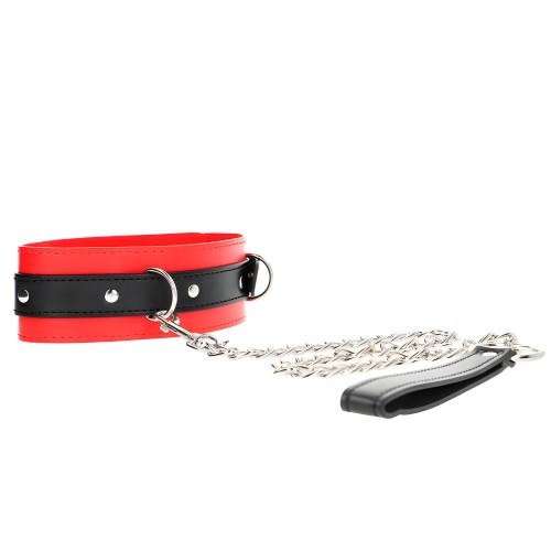 Kink Collar with Leash Red