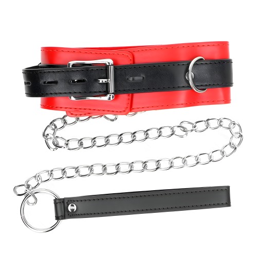 Kink Collar with Leash Red