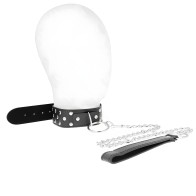 Kink - Collar Con Correa 65 Cm Remache Anilla Negro Ajustable 36-50 Cm X 3.