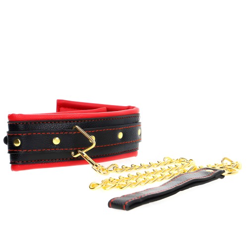 Kink Adjustable Faux Leather Collar with Leash