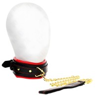 Kink Adjustable Faux Leather Collar with Leash