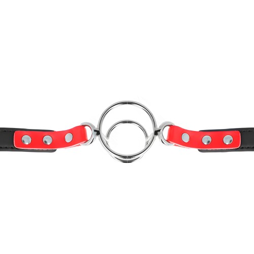 Kink Adjustable Gag with Multiple O-Rings 4 / 4.8 Cm Red