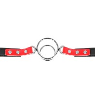 Kink Adjustable Gag with Multiple O-Rings 4 / 4.8 Cm Red