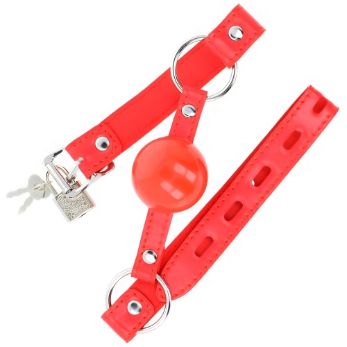 Kink Ball Gag with Lock Red