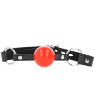 Kink - 4 Cm Ball Gag with Lock Red Ball Black Strap 60 X 2 Cm