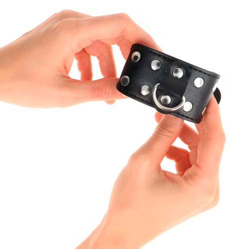 Kink - Muñequeras Con Doble Línea De Tachuelas Ajustable Negro