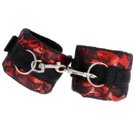 Kink Muñequeras Cortas De Encaje Terciopelo Y Unión De Nylon Rojo/Negro 2
