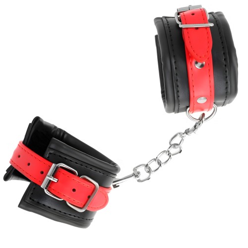 Kink - Muñequeras Negro Con Correa Rojo Ajustable 17-28 Cm X 6 Cm