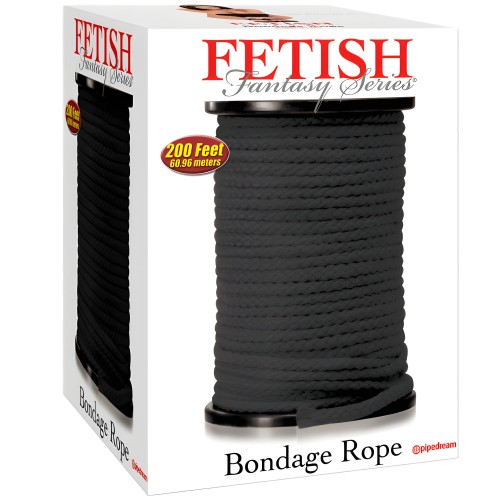 Fetish Fantasy Series Bondage Silk Rope Black 60.96m