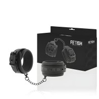 Fetish Submissive Vegan Leather Cuffs with Neoprene Lining