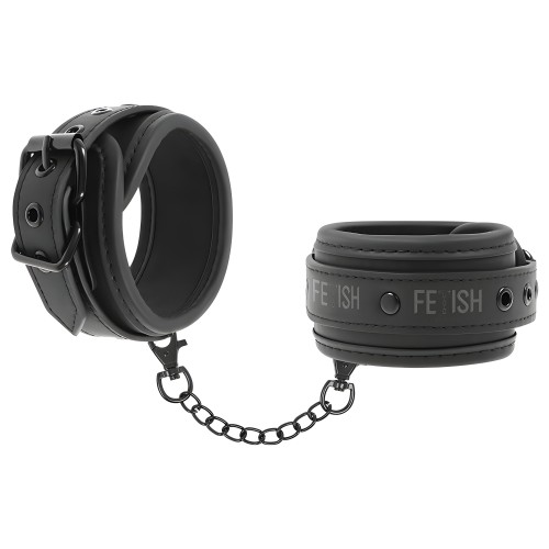 Fetish Submissive Vegan Leather Cuffs with Neoprene Lining
