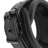 Fetish Submissive Vegan Leather Cuffs with Neoprene Lining