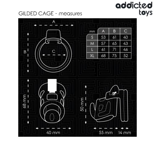Addicted Toys Locked Gilden Cage Jaula Para Pene De Silicona 8,5 Cm