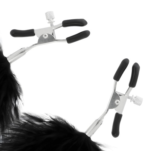 Darkness Nipple Clamps with Pom Poms 2