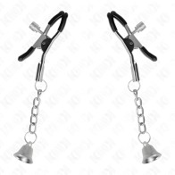 Kink - Nipple Clamps with Silver Bell Pendant 6 Cm