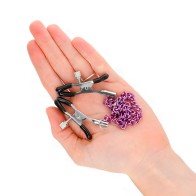 Kink Pinzas Para Pezones Con Cadena Violeta 30 Cm - Juego Sensual