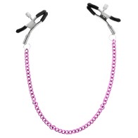 Kink Nipple Clamps with Chain Purple 30 cm - Sensual Play