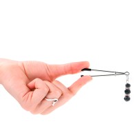 Kink Pinzas Para Pezones Plateada Fina Con Bola De Vidrio