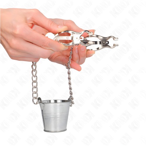 Kink Pinzas Para Pezones Con Cubo Plateado