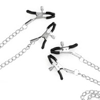 Kink Nipple and Clitoris Clamps 4 Adjustable Grips Silver