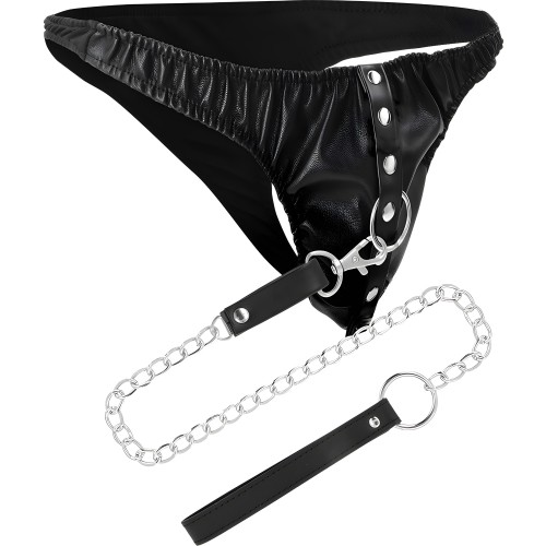 Darkness Submission Thong with Chain