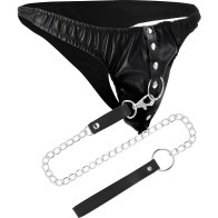 Darkness Submission Thong with Chain
